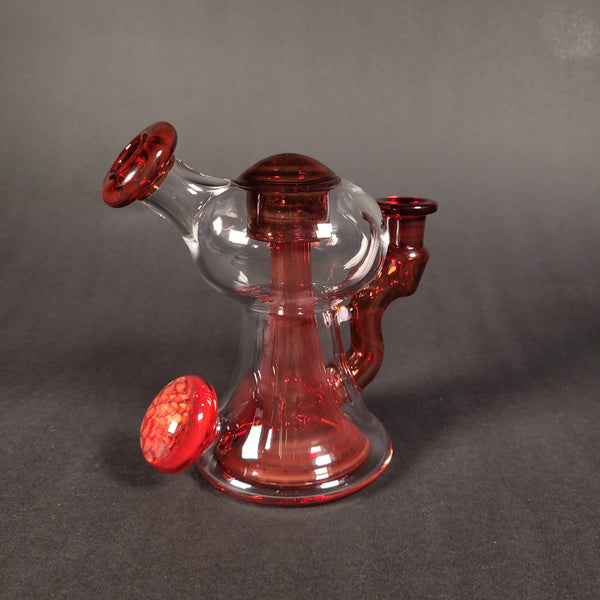 Blais Glass - Red Accents V3 Pillar Point Recycler