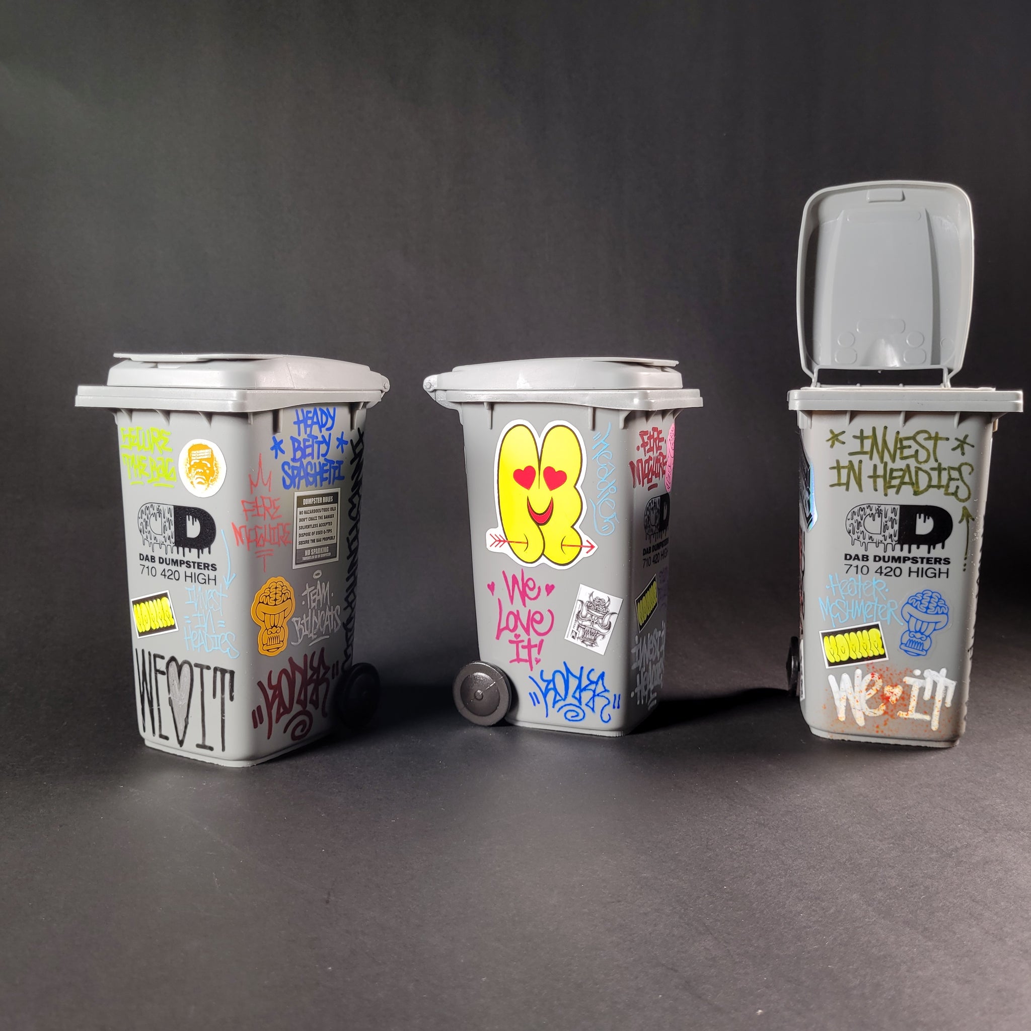 Created 2 Conquer x Dab Dumpsters - Tagged Qtip Bins