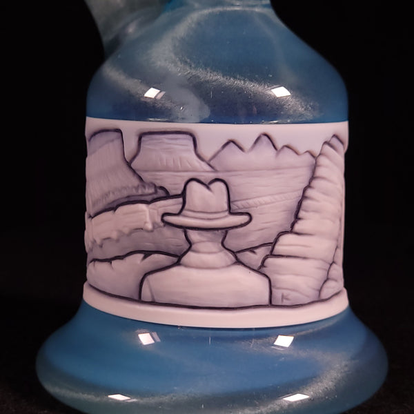 Kellie Thurston x Dan Longden Glass - Desert Scene Carved Minitube