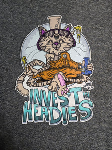 Invest In Headies x Vincent Gordon - Inner Peace Cat - GIANT SLAP 16" x 11"