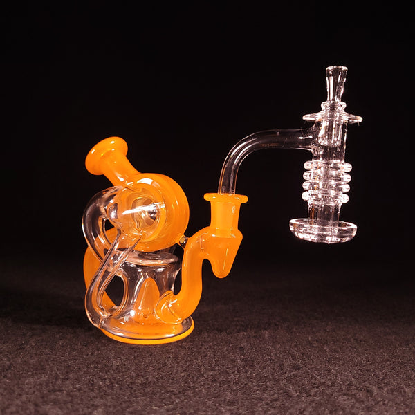 Blais Glass -  Daily Deal - Mini Trident Recycler V2 (CAD Orange Accents)