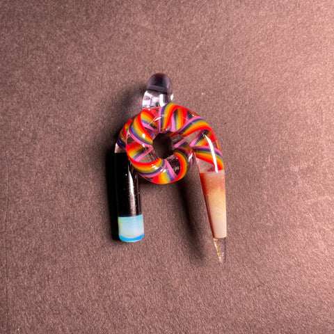 Sherbet Glass - "Rainbow Twist" Twisted Pencil Pendant 2023