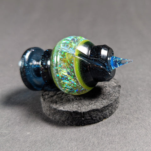 ChadBro Glass - Mai Tai Crushed Opal + Lime Drop + Heavy Blue Stardust Spinner Cap