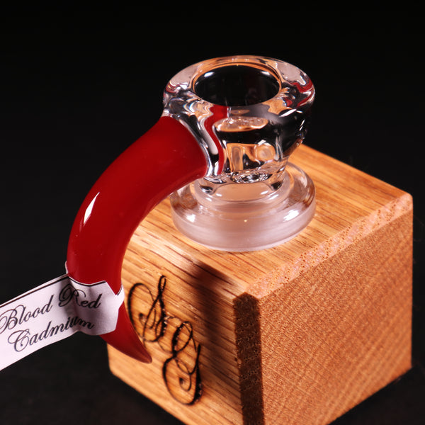 Sovereignty Glass x Dank Woodworks - 'blood red cadmium' 18mm Slide + Stand
