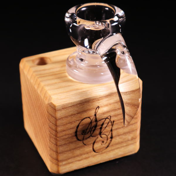 Sovereignty Glass x Dank Woodworks - 'clear' 18mm Slide + Stand