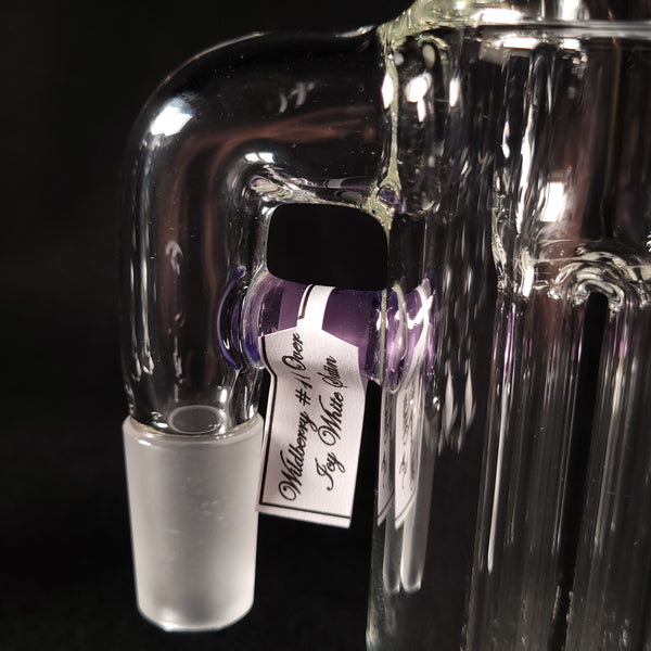 Sovereignty Glass - 2026 - Wildberry #11 over Joy White Satin Color Accent 18mm Fixed 4 Slitted Ash Catcher