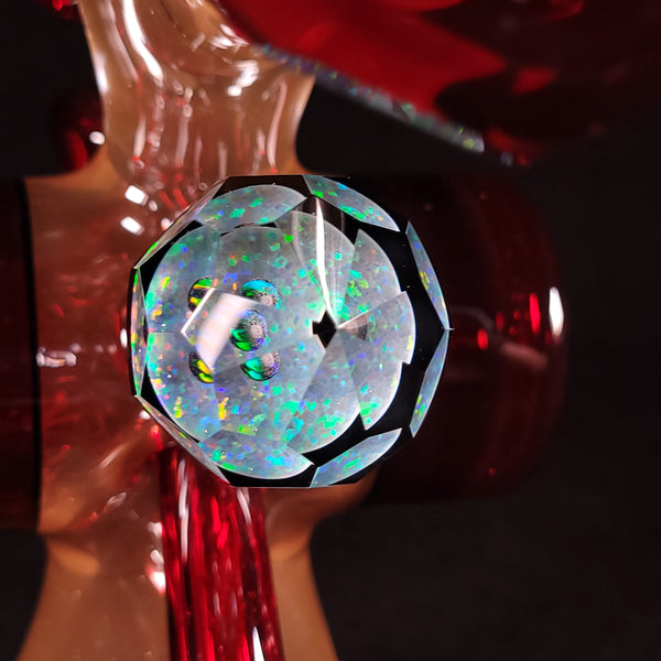 Bowman Glass - V5 Faceted Jammer (Pomegranate & Peach)