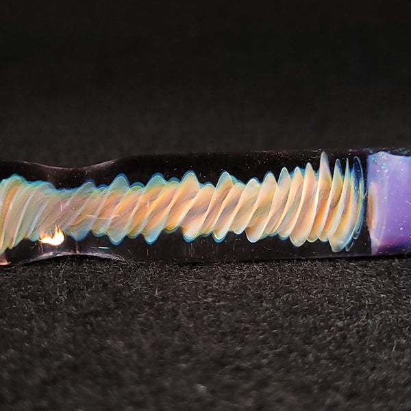 No Brakes Glass - Titanium Tip - Glass Handle Fumed Dab Tool (Swirly Purple Crushed Opal)