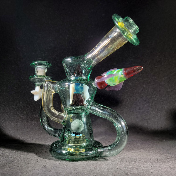 SlickRick Glass - Outer Space Tidal Wave w/ Rocketship Slurper Stopper