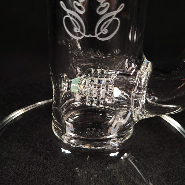 Sovereignty Glass - 2026 Egyptian Green minor accent 3 Line 9.5mm 3 Cut to Mini Grid Dome Natty Neck