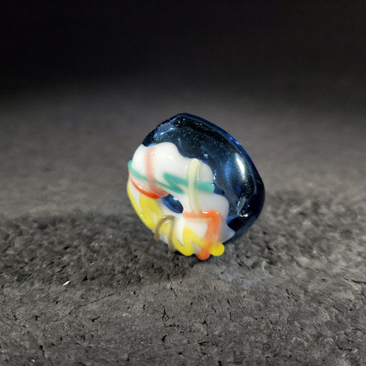 Kgb Glass - Glazed Blue UV Donut Pendant