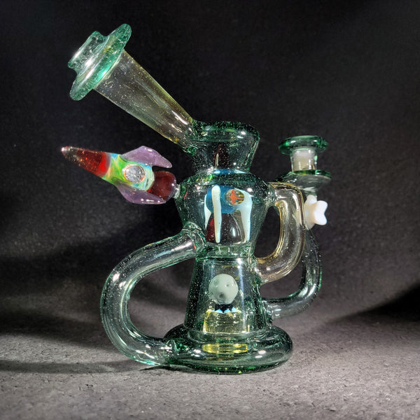 SlickRick Glass - Outer Space Tidal Wave w/ Rocketship Slurper Stopper