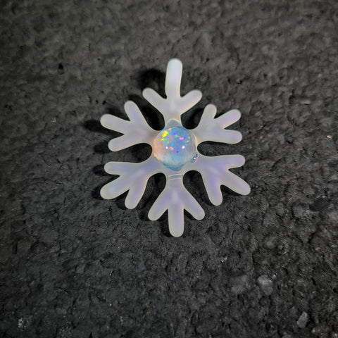 Natey Love - Dichro Covered Snowflake Pendant