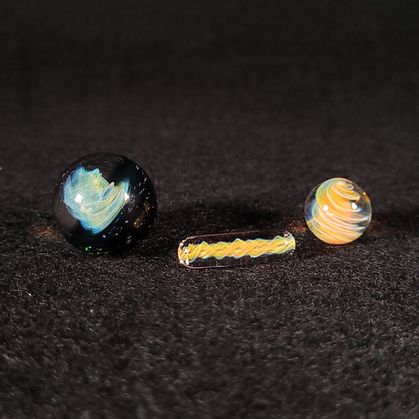 No Brakes Glass - Crushed Opal Fume Slurper Set (Marble, Valve Marble, & Pillar)