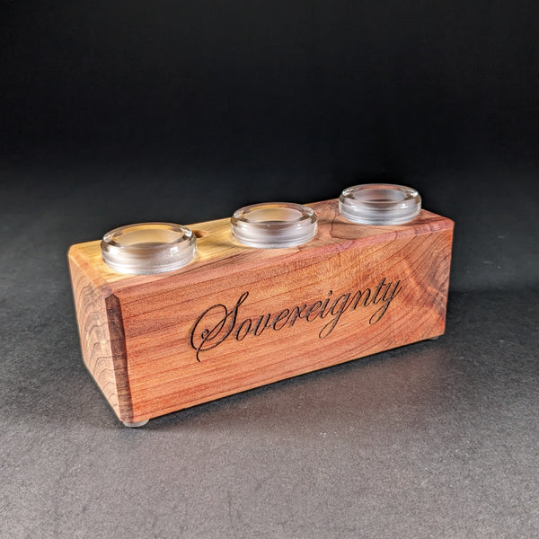 Sovereignty Glass x Dank Woodworks - 3 Slot Wooden 18mm Slide Stands