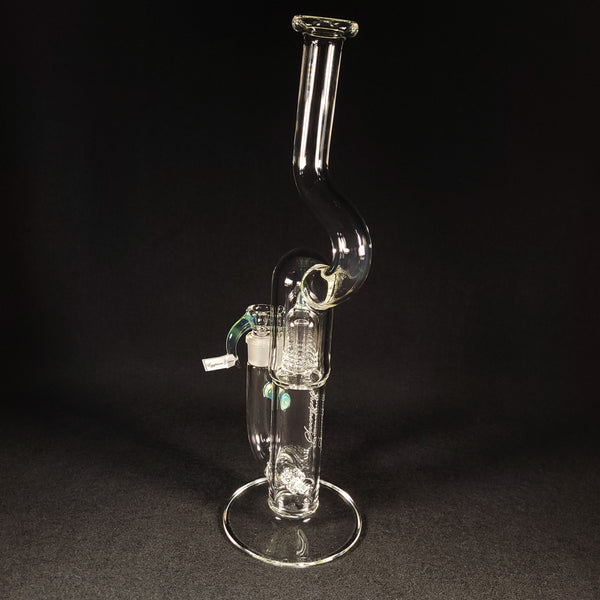 Sovereignty Glass - 2026 Egyptian Green minor accent 3 Line 9.5mm 3 Cut to Mini Grid Dome Natty Neck