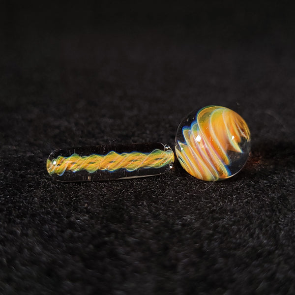 No Brakes Glass - Crushed Opal Fume Slurper Set (Marble, Valve Marble, & Pillar)