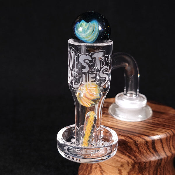 No Brakes Glass - Crushed Opal Fume Slurper Set (Marble, Valve Marble, & Pillar)