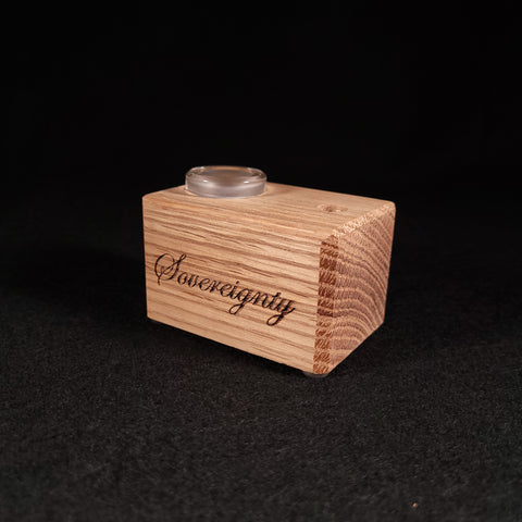 Sovereignty Glass x Dank Woodworks - Red Oak 18mm Slide Stand