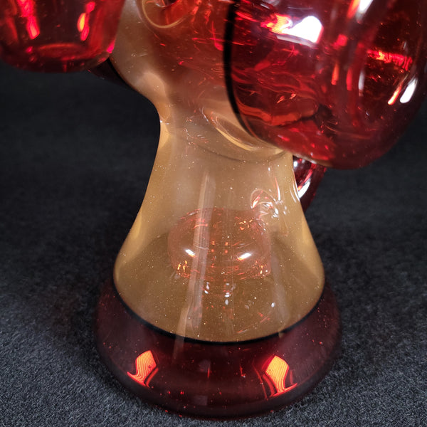 Bowman Glass - V5 Faceted Jammer (Pomegranate & Peach)