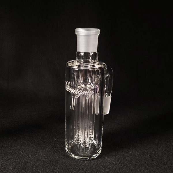 Sovereignty Glass - 2026 - Wildberry #11 over Joy White Satin Color Accent 18mm Fixed 4 Slitted Ash Catcher