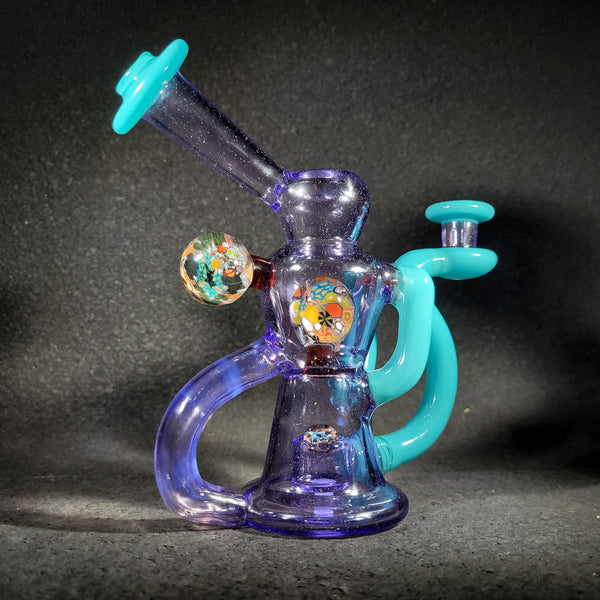 SlickRick Glass - Purple Rain and Peacock - Mini Tidal Wave