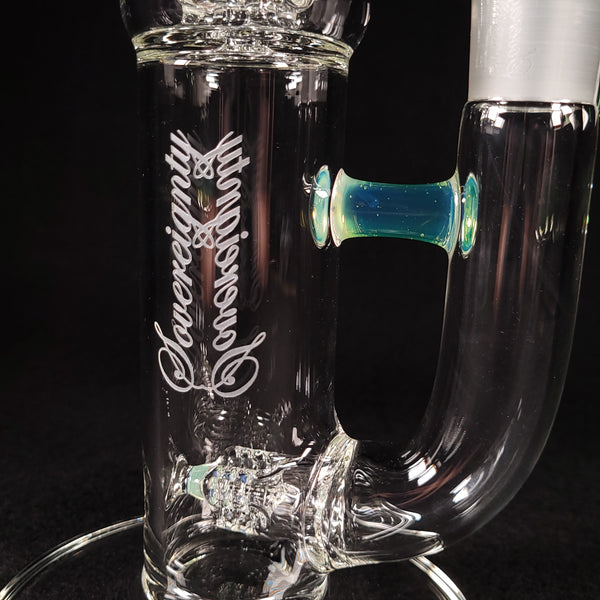 Sovereignty Glass - 2026 Egyptian Green minor accent 3 Line 9.5mm 3 Cut to Mini Grid Dome Natty Neck