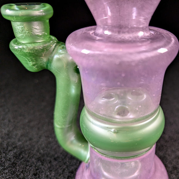 ProfxGlass - Rose Quartz over Icy White Satin and Chromium Double Blooper