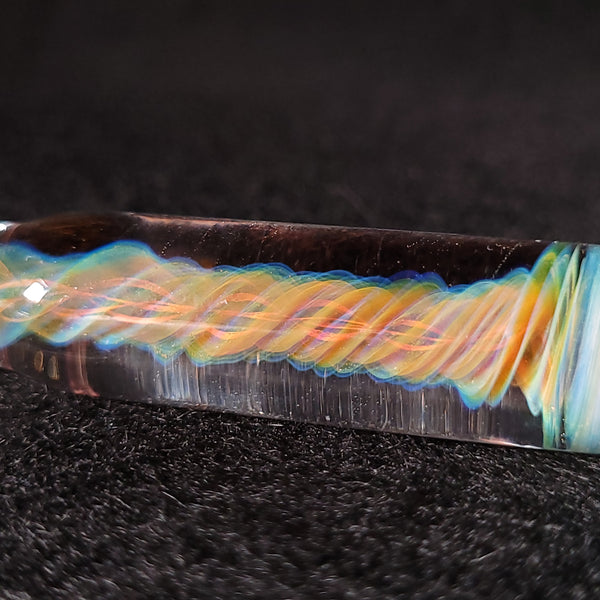No Brakes Glass - Stainless Steel Tip - Glass Handle Fumed Dab Tool (Blue Swirl)