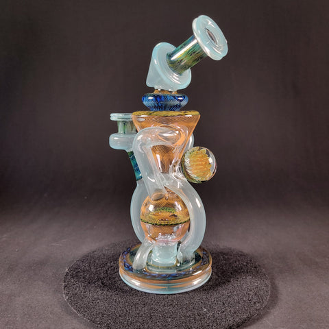 Moo Glass X Steve Sizelove - Collab Watchtower Recycler #38 (Bubbletrap Tower)