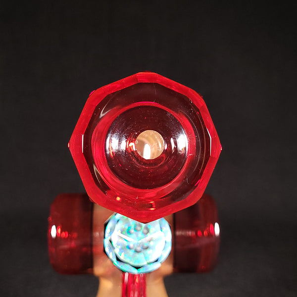 Bowman Glass - V5 Faceted Jammer (Pomegranate & Peach)