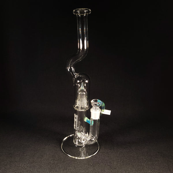 Sovereignty Glass - 2026 Egyptian Green minor accent 3 Line 9.5mm 3 Cut to Mini Grid Dome Natty Neck
