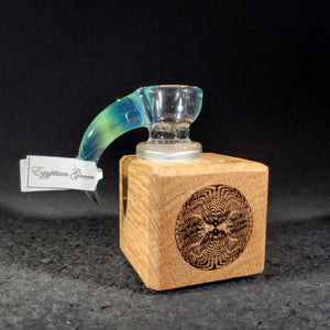 Sovereignty Glass x Dank Woodworks - 'Egyptian Green' 18mm Slide + Stand