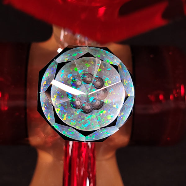 Bowman Glass - V5 Faceted Jammer (Pomegranate & Peach)