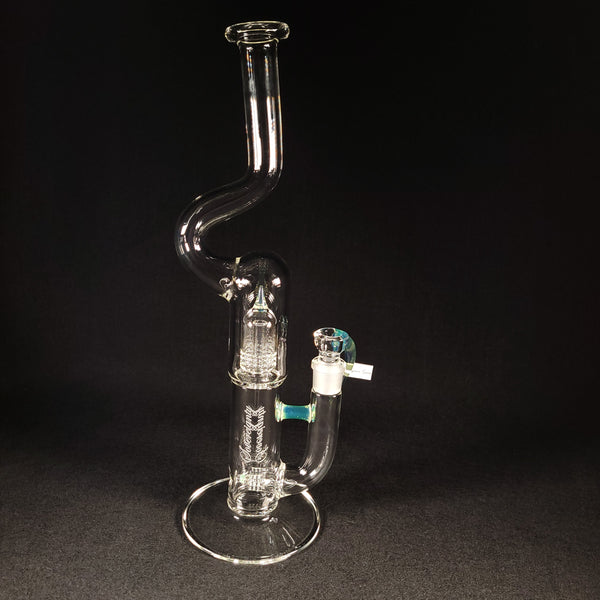 Sovereignty Glass - 2026 Egyptian Green minor accent 3 Line 9.5mm 3 Cut to Mini Grid Dome Natty Neck