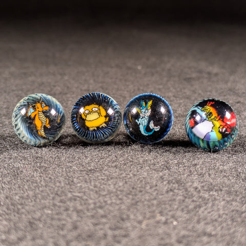 Steve Sizelove x Firefox Glass x Slick Rick Glass - Bubbletrap Pokemon Marbles