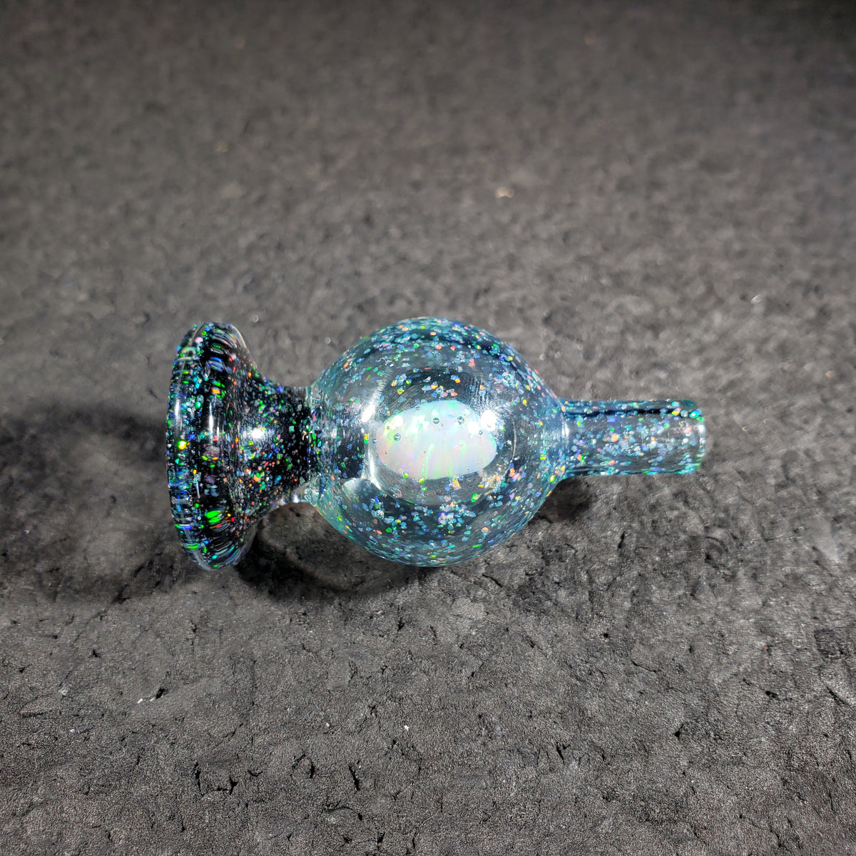 Soup Glass - Crushed Opal Deep Blue Sea Cap