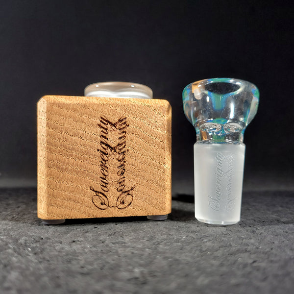 Sovereignty Glass x Dank Woodworks - 'Egyptian Green' 18mm Slide + Stand