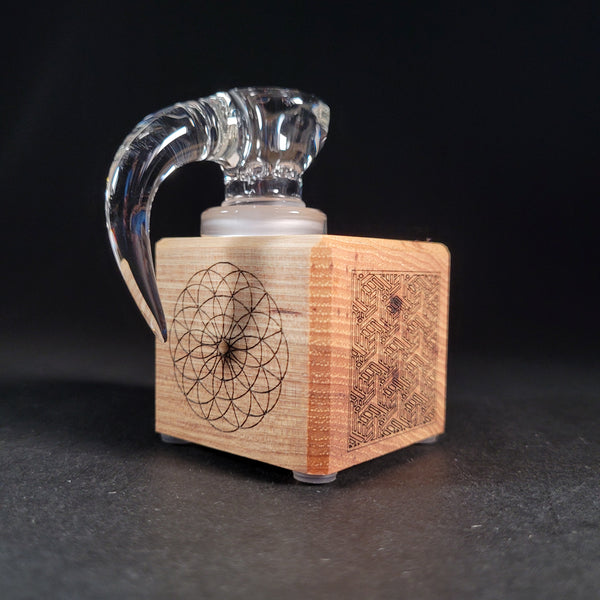 Sovereignty Glass x Dank Woodworks - 'CLEAR' 18mm Slide + Stand