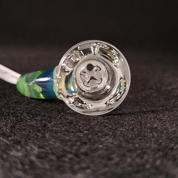 Sovereignty Glass - 2026 Egyptian Green minor accent 3 Line 9.5mm 3 Cut to Mini Grid Dome Natty Neck
