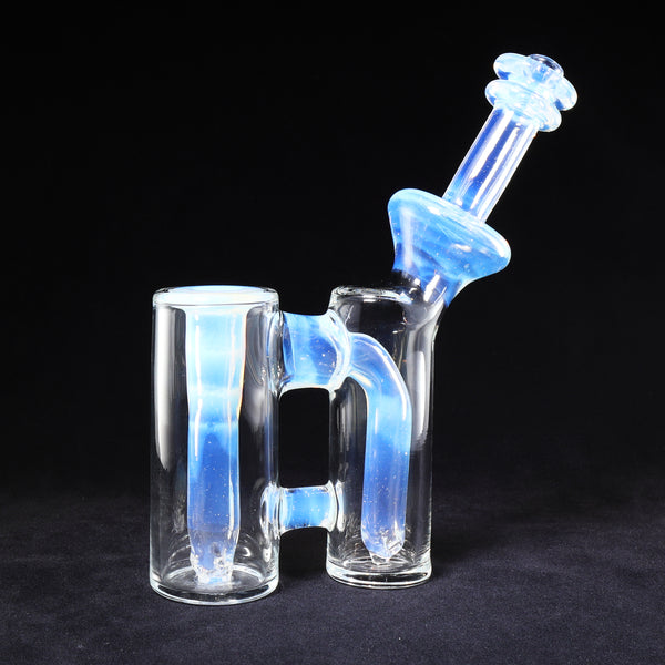 Heart and Mind Glass - Secret White & Clear Double Jammer Hammer