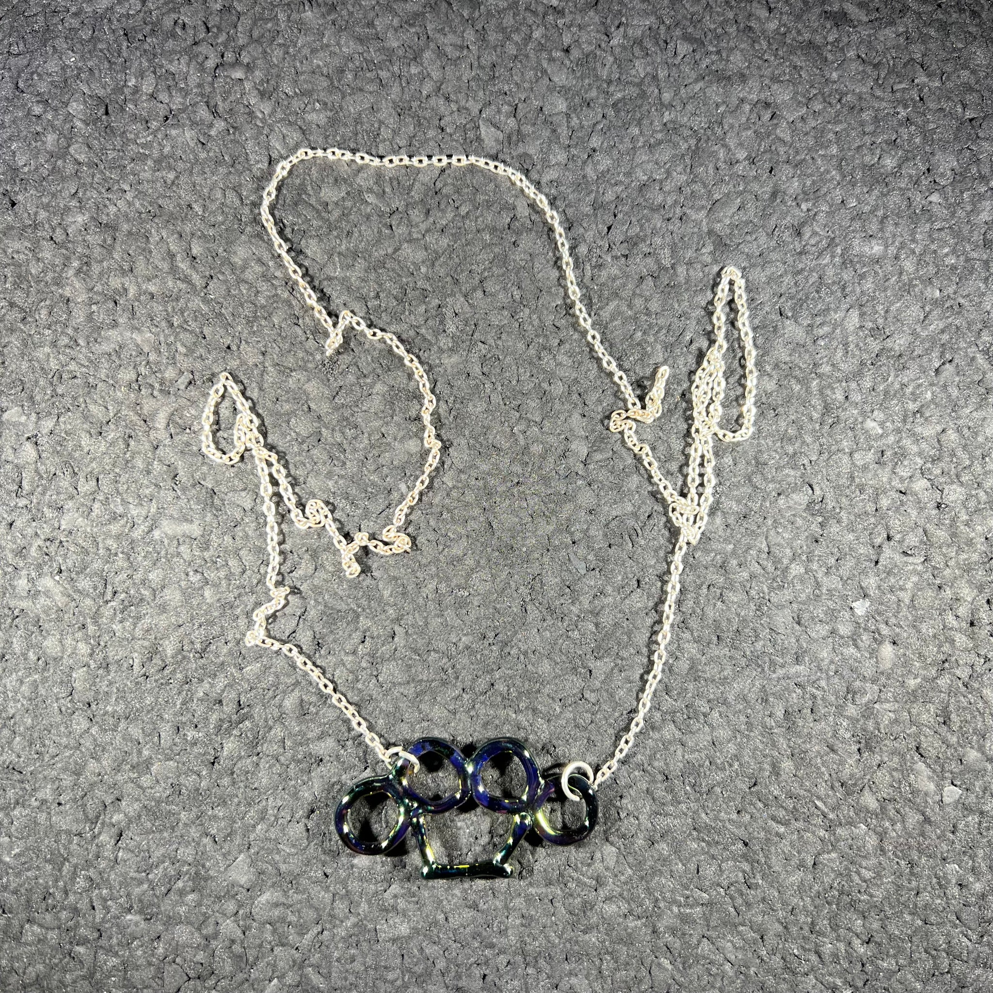 ChainSmokerGlass - Glass Knuckles Pendant on silver chain