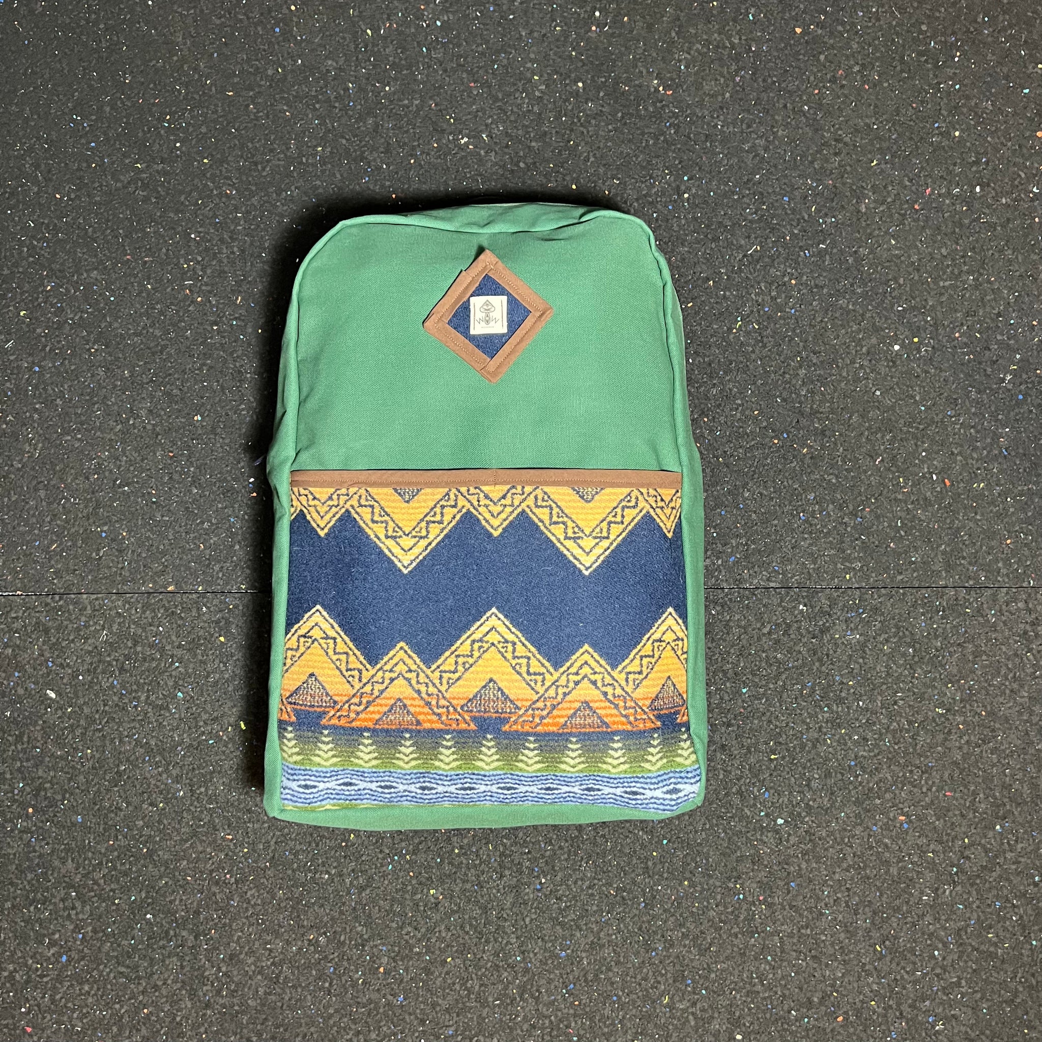 Wook Wear - Green Backpack with Pendleton Pocket