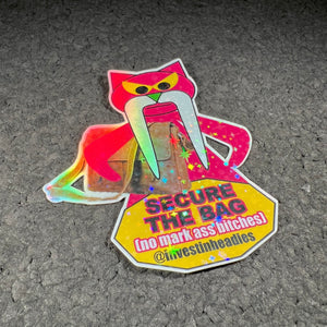 Invest In Headies x Layered Fabrics - Holographic Secure the Bag Sticker