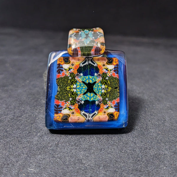 SlickRick Glass - Faceted Mille Tile Pendant - Marina & Citrine (UV)