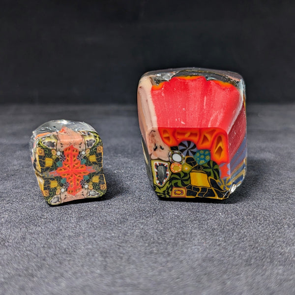 SlickRick Glass - Faceted Mille Tile Pendant - Ruby Slippers (UV)