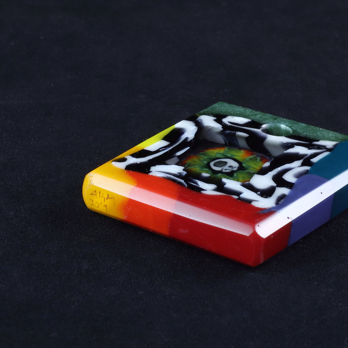 Trevs Glass X AKM - "Memento Mori" Tablet Pendant