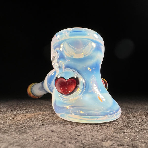 Millennium Glass - Moonstone, Heart, & Rainbow Hammer